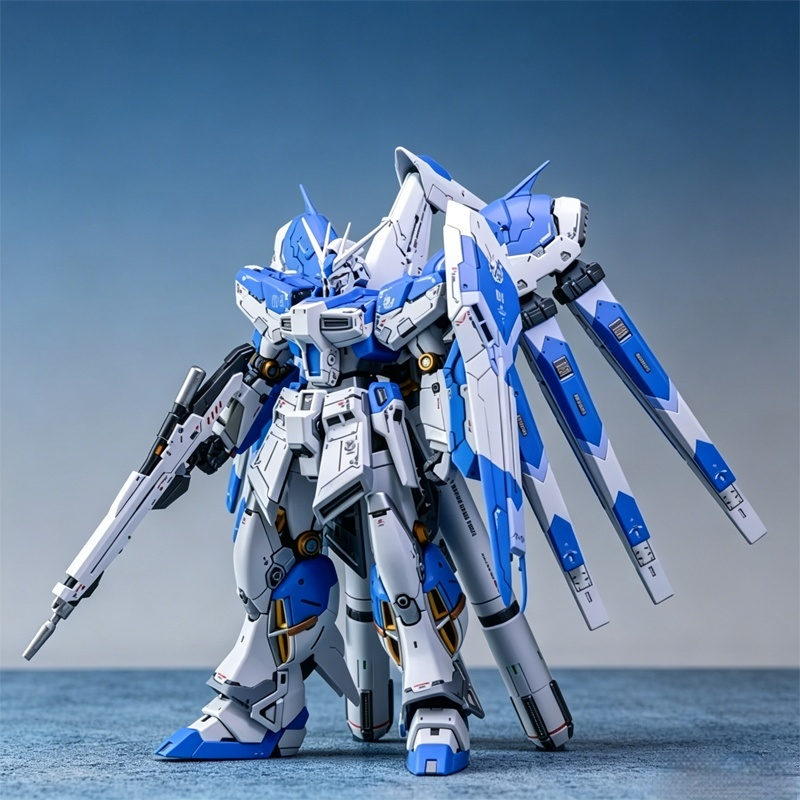 Bandai Gundam Rg - RG 1/144 RX-93-ν2 Hi-Nu Mecha ชุดประกอบโมเดลพร้อมชิ้นส่วนกรวย