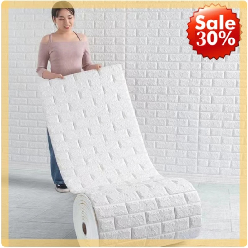 Craft Foam Roll - 3D โฟมนุ่มอิฐวอลล์เปเปอร์สติกเกอร์ม้วน DIY Self Adhesive ห้องนั่งเล่นห้องครัวห้องน้ําตกแต่งผนังกระดาษ