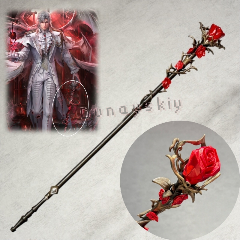 Cosplay Prop 3D Print Settings - ไม้กายสิทธิ์ซิลเวอร์วิงเดมอนเรดโรส ของไซลัส สตาฟ อุปกรณ์ประกอบคอสเพลย์ ลิฟ แอนด์